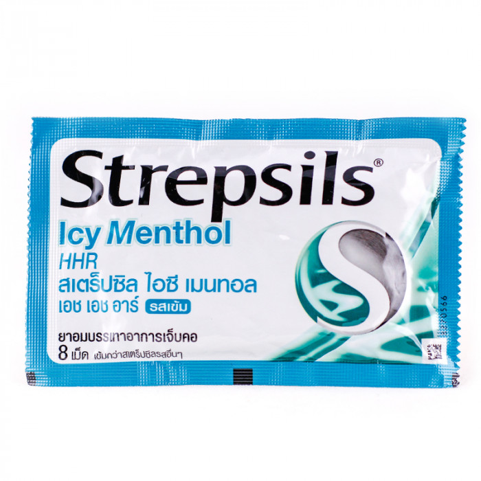 STREPSILS ไอซี เมนทอล ชนิดซอง 8เม็ด